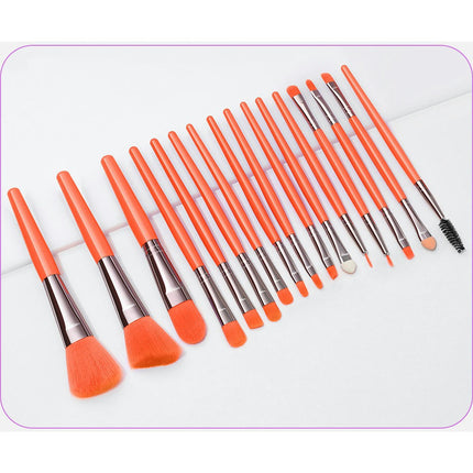 16 Piece Fluorescent Makeup Brush Set Premium Foundation Blending Face Powder Synthetic Makeup Brushes Set