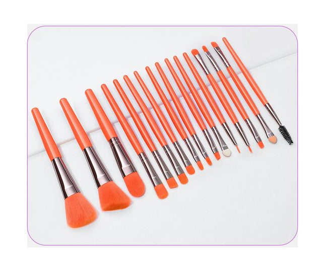 16 Piece Fluorescent Makeup Brush Set Premium Foundation Blending Face Powder Synthetic Makeup Brushes Set