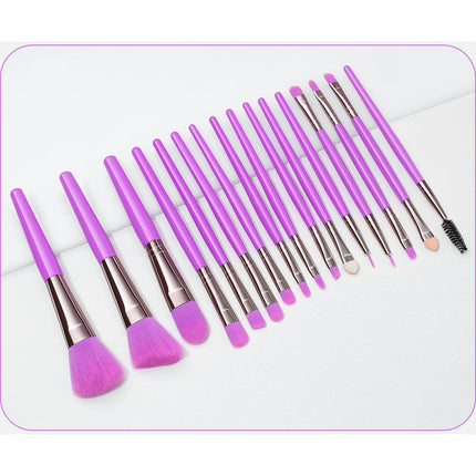 16 Piece Fluorescent Makeup Brush Set Premium Foundation Blending Face Powder Synthetic Makeup Brushes Set