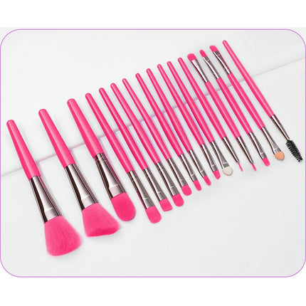 16 Piece Fluorescent Makeup Brush Set Premium Foundation Blending Face Powder Synthetic Makeup Brushes Set