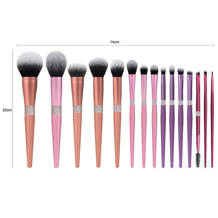 Makeup Brush Set 15 Pieces Ultra Soft With Travel Pouch Makeup Brush Set Foundation Contour Blush Highlighter