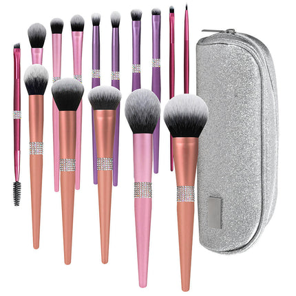 Makeup Brush Set 15 Pieces Ultra Soft With Travel Pouch Makeup Brush Set Foundation Contour Blush Highlighter