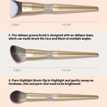 12 Pcs Ultra Soft  Makeup Brushes Sets  - with Foundations Powder Blush Contour Brush Sets With Bag