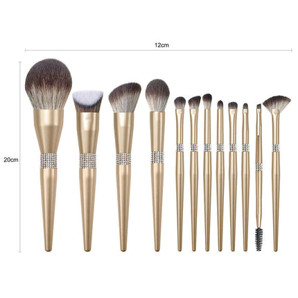 12 Pcs Ultra Soft  Makeup Brushes Sets  - with Foundations Powder Blush Contour Brush Sets With Bag