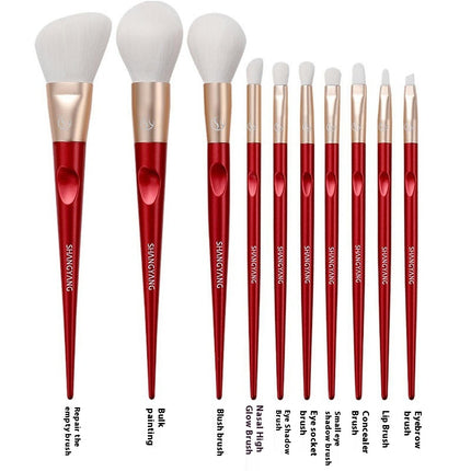 Makeup Brushes 10pcs Makeup Brushes Set Soft Synthetic Hairs Handle For Eyeshadow Eyebrow Eyeliner Blending Etc