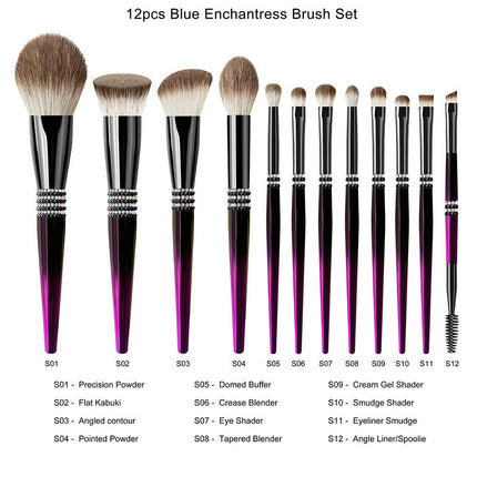 12 Piece Ultra Soft Makeup Brush Set - Essential Makeup Brush Set Includes Foundation Contour Blush Concealer Brush