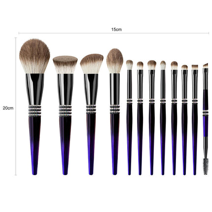 12 Piece Ultra Soft Makeup Brush Set - Essential Makeup Brush Set Includes Foundation Contour Blush Concealer Brush