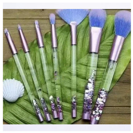 7 PCS Glitter Quicksand Handle Makeup Brush Set for Foundation Powder Eyeshadow Cosmetic Brushes Etc For Beginners