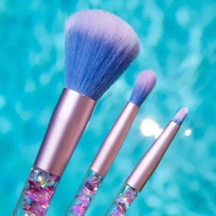 7 PCS Glitter Quicksand Handle Makeup Brush Set for Foundation Powder Eyeshadow Cosmetic Brushes Etc For Beginners