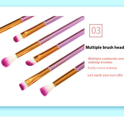 10Pc Heart-Shaped Full Face Makeup Brush Set  Professional Make Up Brushes  Natural Hair-Like Bristle