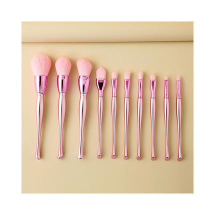 10 Pcs Slim Waist Makeup Brush Set Professional Makeup Brush Set Premium Synthetic Makuk Up Brushes Set