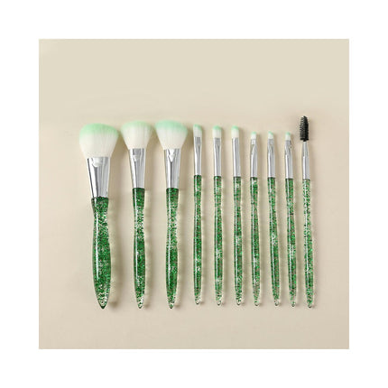 10PCS Professional Makeup Brush Set, Sparkling Crystal Style Makeup Brushes Premium Synthetic Include Foundation Blush Blending Make Up