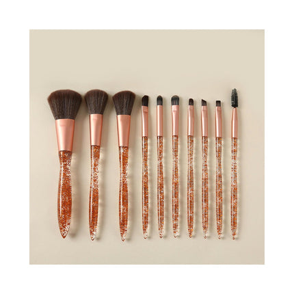 10PCS Professional Makeup Brush Set, Sparkling Crystal Style Makeup Brushes Premium Synthetic Include Foundation Blush Blending Make Up