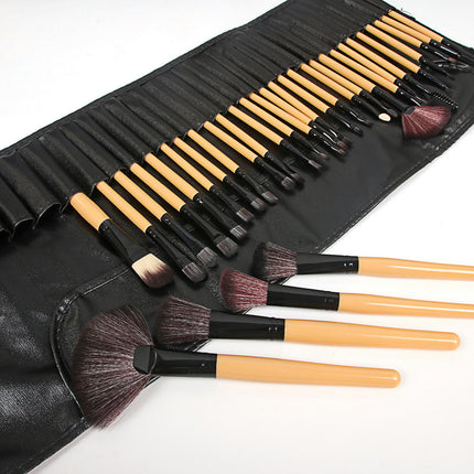 Bristle Makeup Brushes Sets With Pouch- Multiple Colors Set 32 Pcs Makeup Brushes Set Blending Liquid Makeup