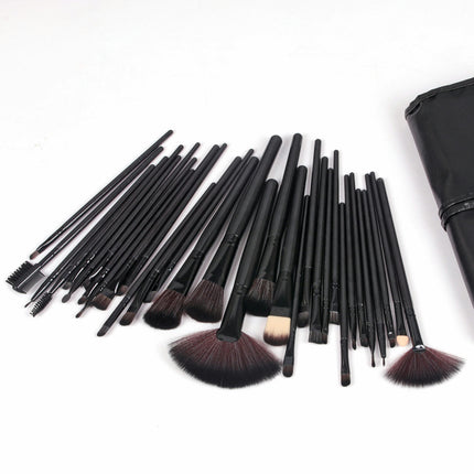 Bristle Makeup Brushes Sets With Pouch- Multiple Colors Set 32 Pcs Makeup Brushes Set Blending Liquid Makeup