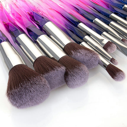 Diamond Kits 15Pcs Set Makeup Brush Makeup Crystal Suits Foundation Makeup Travel Fiber Diamond Makeup Tools