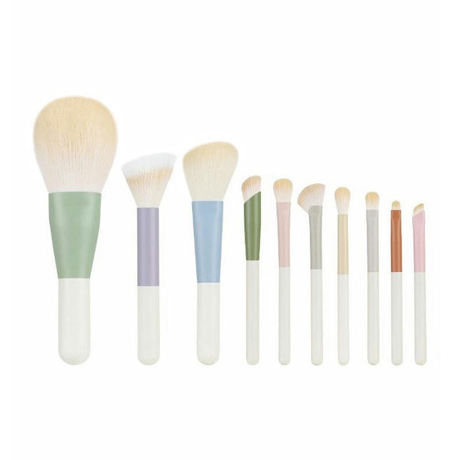 Cute Morandi  Makeup Brush Set 10 Pcs Easy - taken Mini Full Complete Function  Cosmetic Brushes Kit