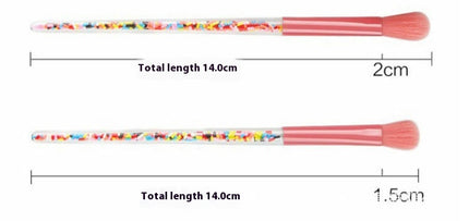 Blending Powde Makeup Brush Set 5 Pcs Candy Makeup Brushes Transparent Particle Crystal Handle Makeup Brush Set