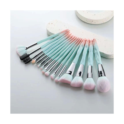 13/15 PCS Plastic Handle Kabuki  Powder Foundation Brush Concealer Eye Shadow Eyeliner Eyebrow Brush