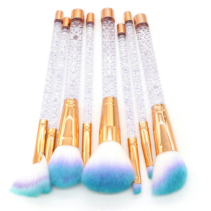 Honeycomb Transparent Handle Crystal Makeup Brushes 8 PCs Transparent Handle Acrylic Cosmetic Brush Set