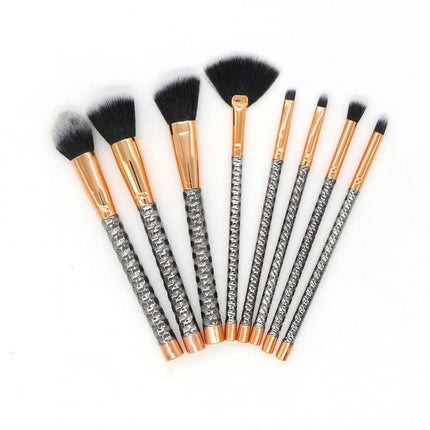 Honeycomb Transparent Handle Crystal Makeup Brushes 8 PCs Transparent Handle Acrylic Cosmetic Brush Set