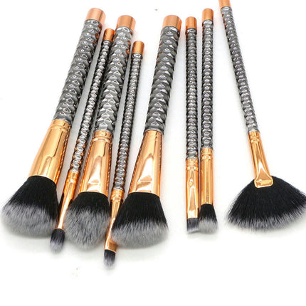 Honeycomb Transparent Handle Crystal Makeup Brushes 8 PCs Transparent Handle Acrylic Cosmetic Brush Set