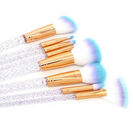 Honeycomb Transparent Handle Crystal Makeup Brushes 8 PCs Transparent Handle Acrylic Cosmetic Brush Set