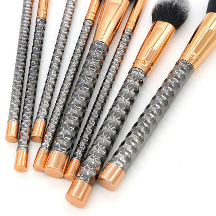 Honeycomb Transparent Handle Crystal Makeup Brushes 8 PCs Transparent Handle Acrylic Cosmetic Brush Set