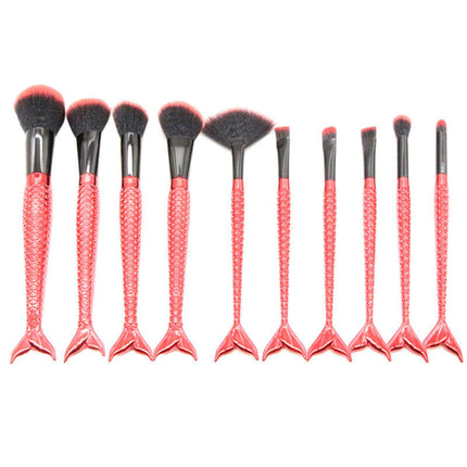 Multi Mermaid Makeup Brushes Set 10PCS Make Up Foundation  Cream   Eyeliner Lip Blush Concealer Beauty Brushes