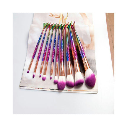 Multi Mermaid Makeup Brushes Set 10PCS Make Up Foundation  Cream   Eyeliner Lip Blush Concealer Beauty Brushes