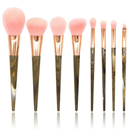 Applicator Brush 8pcs 1 Set Makeup Cosmetic Portable Marble Tools  Pattern In Storage Portable Cosmetic