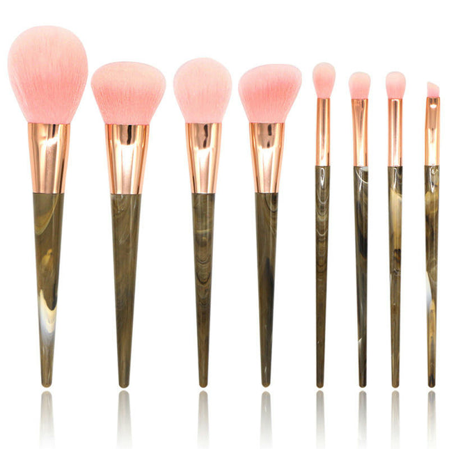 Applicator Brush 8pcs 1 Set Makeup Cosmetic Portable Marble Tools  Pattern In Storage Portable Cosmetic