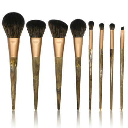 Applicator Brush 8pcs 1 Set Makeup Cosmetic Portable Marble Tools  Pattern In Storage Portable Cosmetic