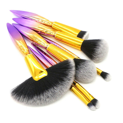 7 PCS  Tapered Makeup Brush Set Foundation Powder Blending Blush Eye Shadows Premium Synthetic Make Up Brushe