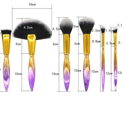 7 PCS  Tapered Makeup Brush Set Foundation Powder Blending Blush Eye Shadows Premium Synthetic Make Up Brushe