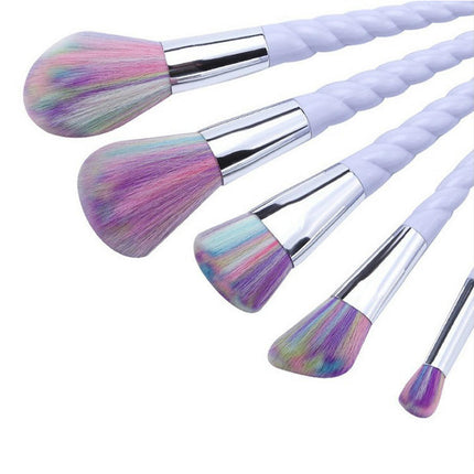 Gradient Bristle Unicorn 10pcs Makeup Brushes Set with Pouch  Premium Synthetic Powder Brush Blending Brush