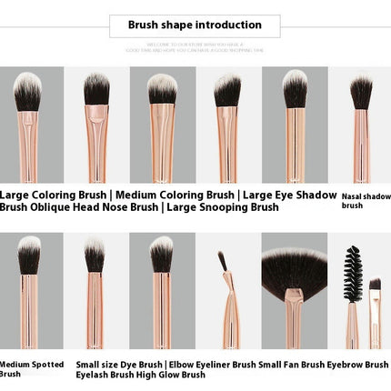 Eye Makeup Brushes 12Pcs Eyeshadow Makeup Brushes Set with Soft Synthetic Hairs & Longer Handle Eyeshadow Eyeliner Blending