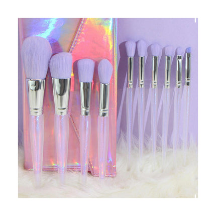 Fantasy Makeup Brush Set 10pcs Premium Makeup Brushes Professional Crystal Shimmer Makeup Kit Brush for Powder