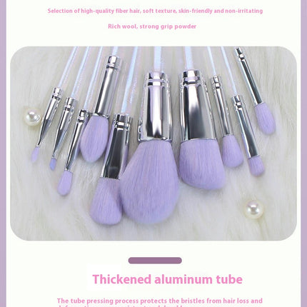 Fantasy Makeup Brush Set 10pcs Premium Makeup Brushes Professional Crystal Shimmer Makeup Kit Brush for Powder