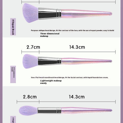 Fantasy Makeup Brush Set 10pcs Premium Makeup Brushes Professional Crystal Shimmer Makeup Kit Brush for Powder