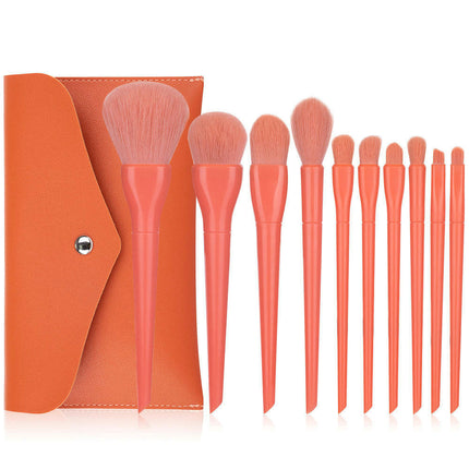 10 Pcs Candy Color Makeup Brushes Set with Bag Powder Foundation Eyebrow Eyeshadow Blush Make Up Tools Kit