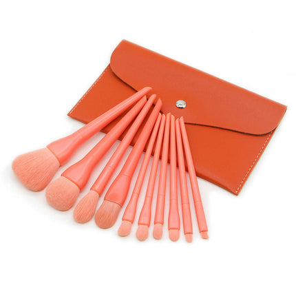 10 Pcs Candy Color Makeup Brushes Set with Bag Powder Foundation Eyebrow Eyeshadow Blush Make Up Tools Kit