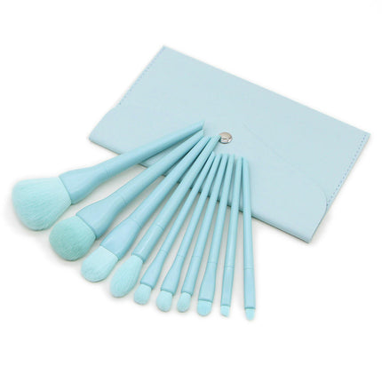 10 Pcs Candy Color Makeup Brushes Set with Bag Powder Foundation Eyebrow Eyeshadow Blush Make Up Tools Kit