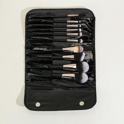 Imitation Crocodile Pattern Makeup Brushes Set 10pcs Makeup Brush Set  Foundation Powder Make Up Brushes Kit with Bag