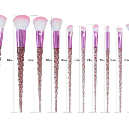 Crystal Spiral Transparent Makeup Set Powder Foundation Eyeshadow Cosmetic Brushes Powder Concealers Face Travel Too