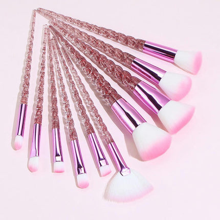 Crystal Spiral Transparent Makeup Set Powder Foundation Eyeshadow Cosmetic Brushes Powder Concealers Face Travel Too