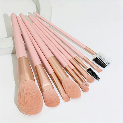 10 PCS Professional Quality Makeup Brush Set , Travel Concealer EyeShadow Kabuki Brush Synthetic Fiber Bristles