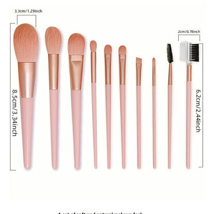 10 PCS Professional Quality Makeup Brush Set , Travel Concealer EyeShadow Kabuki Brush Synthetic Fiber Bristles