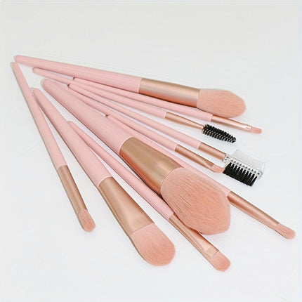 10 PCS Professional Quality Makeup Brush Set , Travel Concealer EyeShadow Kabuki Brush Synthetic Fiber Bristles