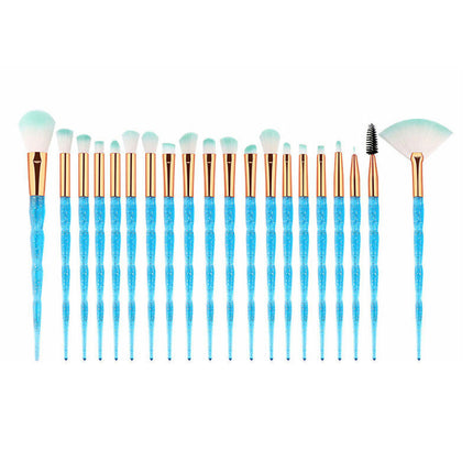 20 Pcs Rainbow Makeup Brush Set  Brushes  Multi-Coloured Synthetic Make-Up Eyeshadow Eyebrow Brushes Set